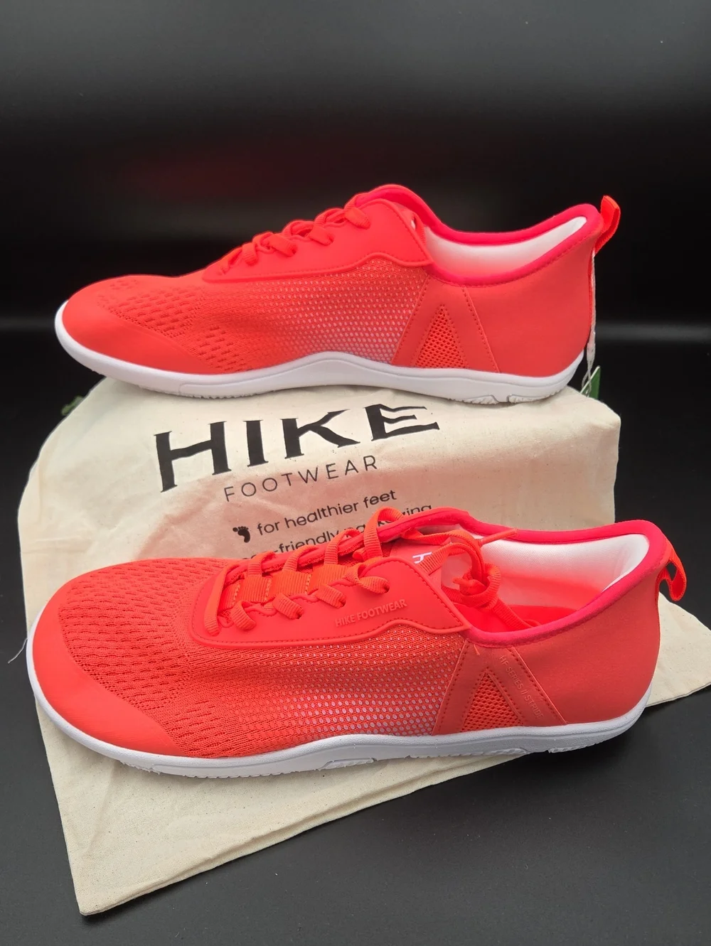 Hike Footwear Stride Orange Barefoot Wide Toe Box Lace Up Mens 10 10.5 Euro 43